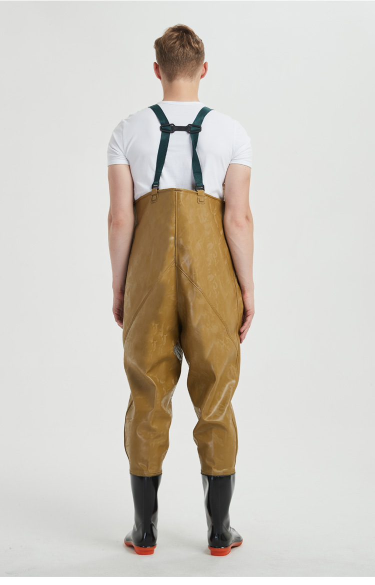 下水裤水库雨裤带雨鞋防水半身加厚连体裤男叉抓鱼钓鱼挖藕下水裤