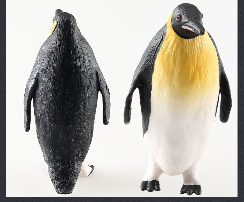 跨境精品公帝企鹅带崽帝企鹅实心仿真皇企鹅模型儿童玩具手办摆件