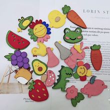 韩国绒儿童女配件韩国东大门网红ins卡通可爱动物植物蔬菜呢绒