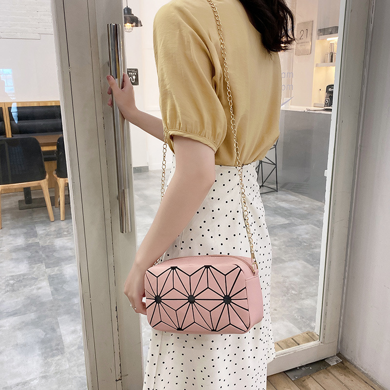 Geometric Printed Small Square Bag 2022 Trend Fashion Chain Bag Personality All-Match Shoulder Bag Crossbody Ladies' Pouch