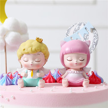 新款创意蛋糕摆件皇冠王子兔耳公主天使宝贝烘培哦装饰品树脂摆件