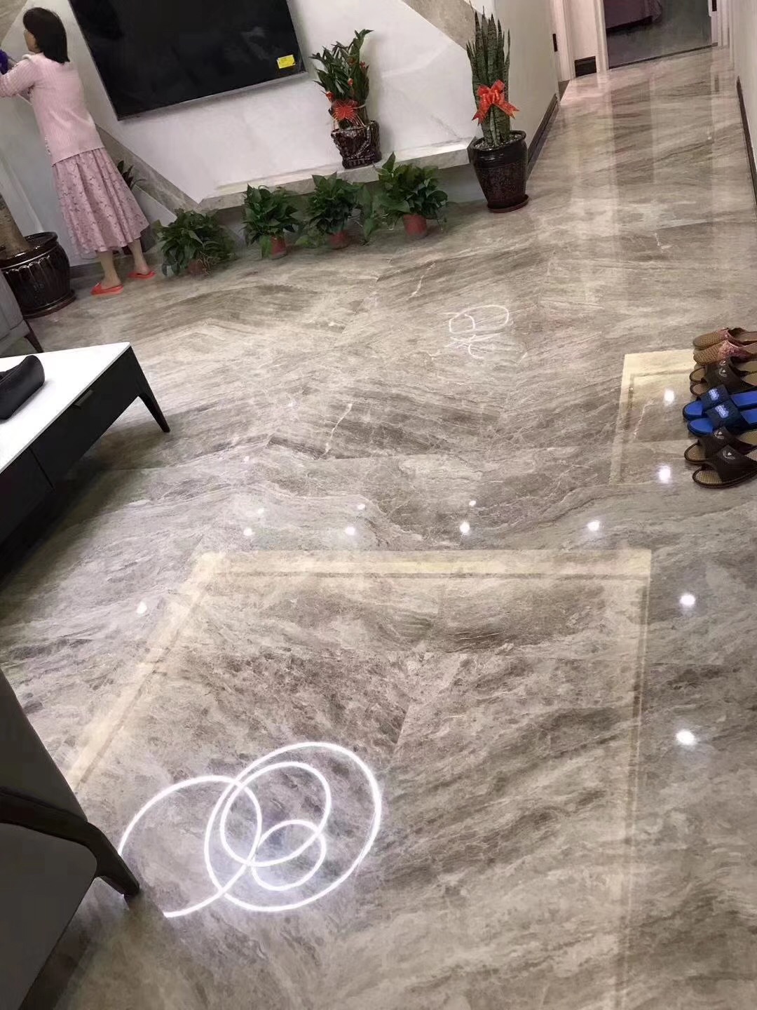 天然大理石板戴安娜灰 台面地板墙身 别墅工程精装背景墙加工定制