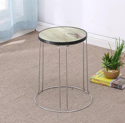 小铁钢筋凳子圆凳子八孔简易家用餐桌时尚简约铁凳折叠实心地摊