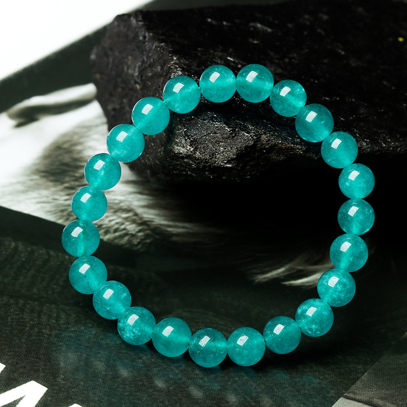 热卖7a冰种玉髓天河石手链颜色亮润晶体通透圆珠手串厂家直销