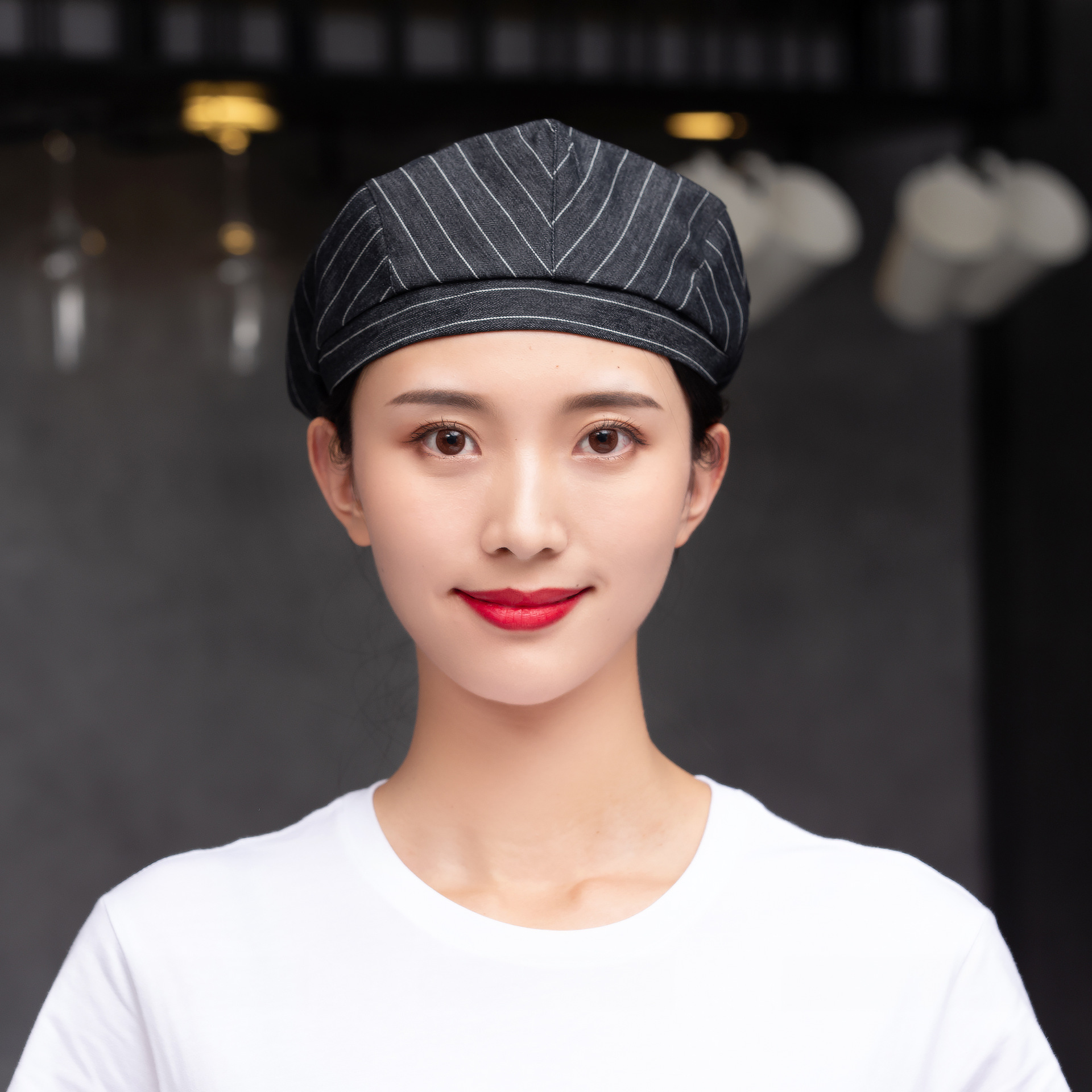 餐饮火锅店服务员工作服帽子定制奶茶饭店快餐厅鸭舌帽diy印logo