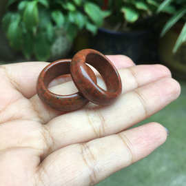 天然泗滨红砭石戒指 18mm内径 男士女士戒圈 特价出售复购率:30.