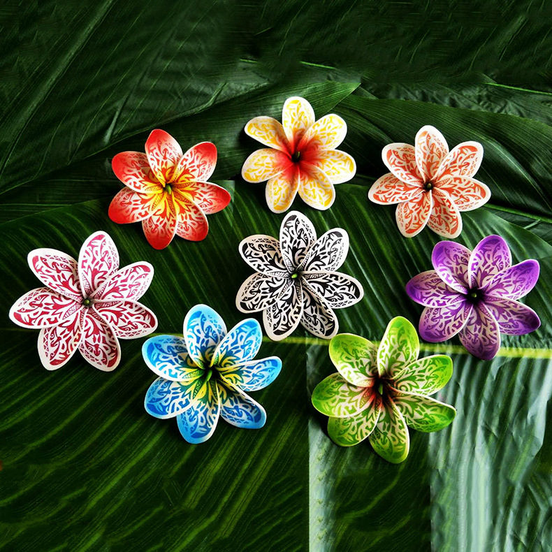 供应eva夏威夷丝印仿真花头饰夏威夷风情头花泳装旅游海边聚会