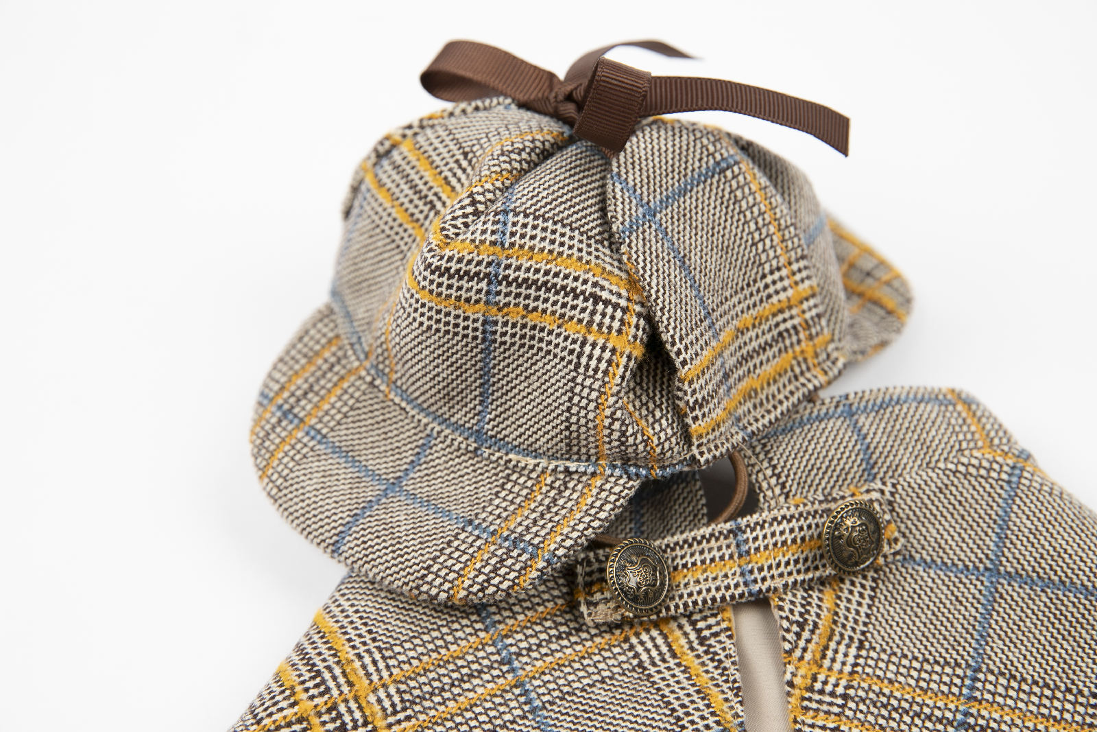 宠物狗狗衣服侦探装可爱个性斗篷春秋款夏款季泰迪比熊博美小型犬