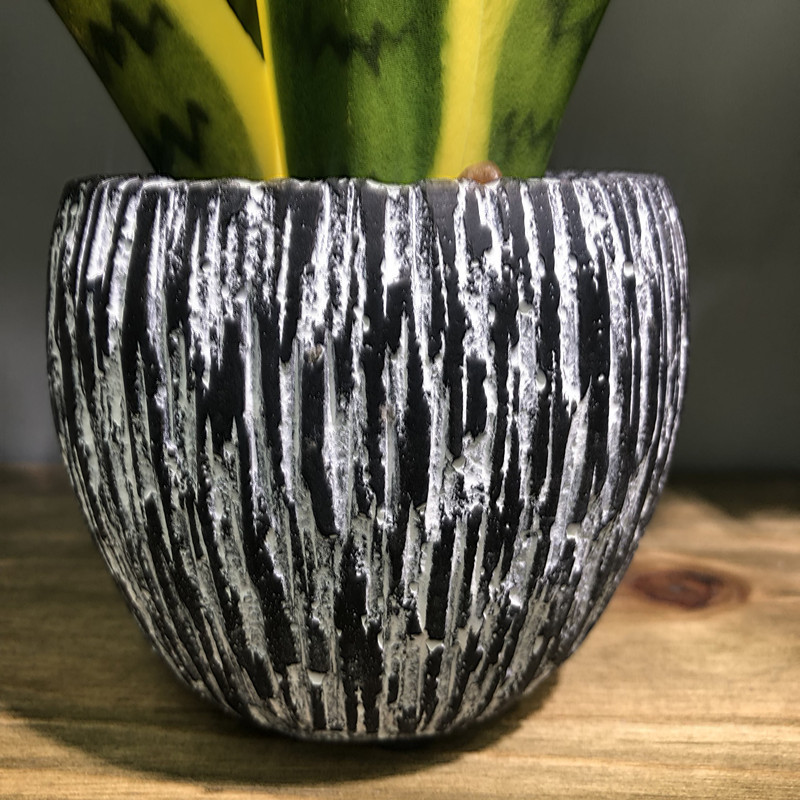 跨境电商北欧风水泥盆豆瓣叶仿真花盆栽绿植居家装饰橱窗摆件多肉