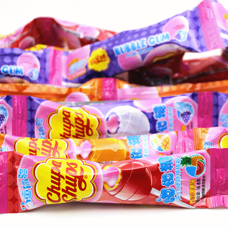 珍宝珠泡泡糖夹心棒棒糖48支装不凡帝糖果批发儿童零食