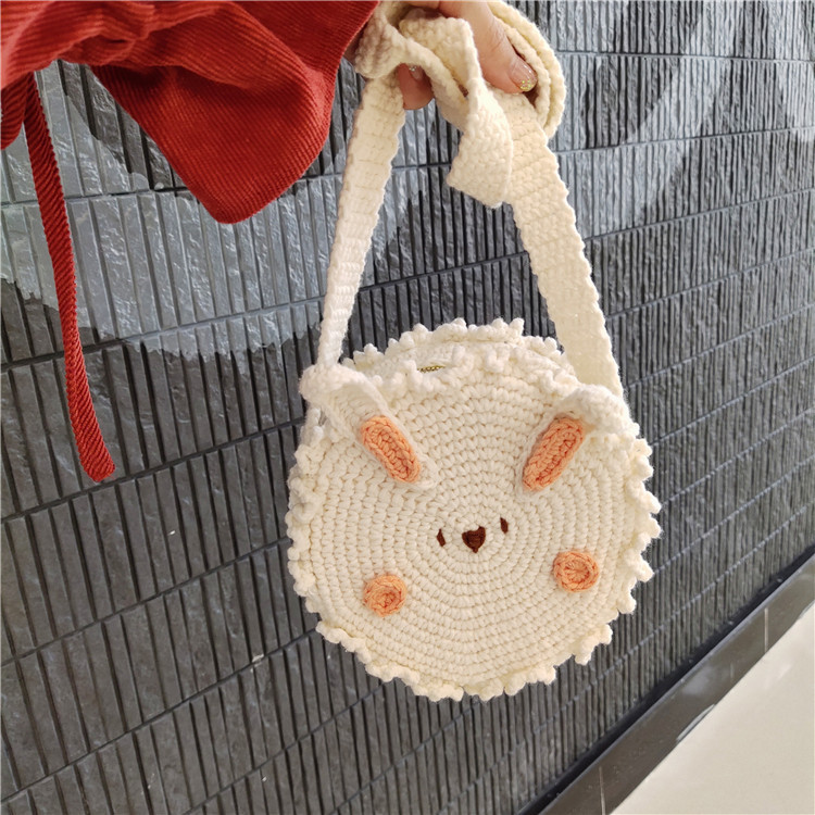 手工编织diy兔子钩针包包美斯洛6股牛奶棉纱线毛线编织包包材料包