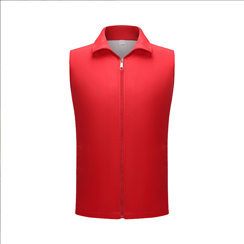 Volunteer Vest Custom Printed Logo Red Work Clothes Public Welfare Volunteer Advertisement Sportswear Party Member Vest Waistcoat