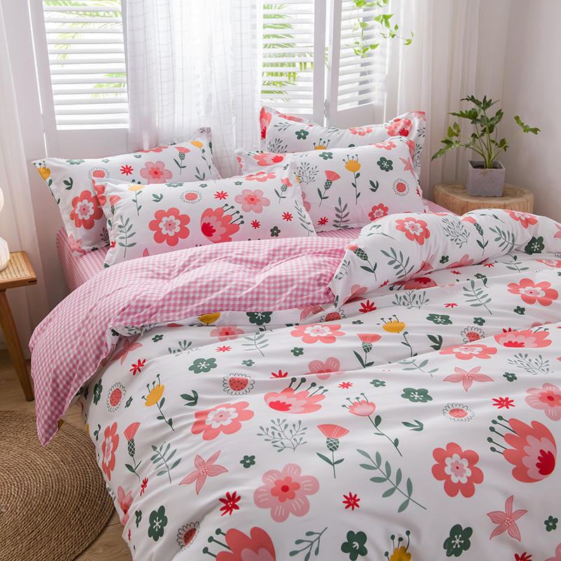 Brushed Aloe Cotton Four-Piece Bedding Set Student Dormitory Sheets 4-Piece Set Skin-Friendly Soft Factory Direct Supply