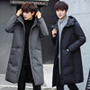 Down Jackets man Mid length version Youth keep warm Hooded Korean Edition Self cultivation Duck winter coat