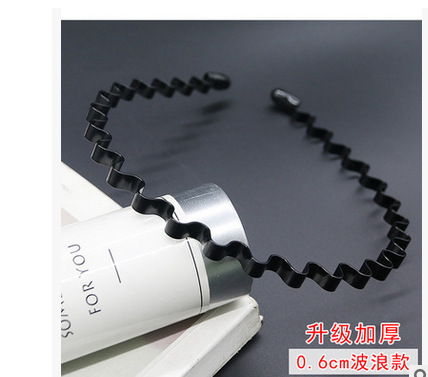 Cross-Border Special Iron Wave Headband Men's and Women's Headband Korean Invisible Sports Trend Bangs Cropped Hair Clip Hairpin