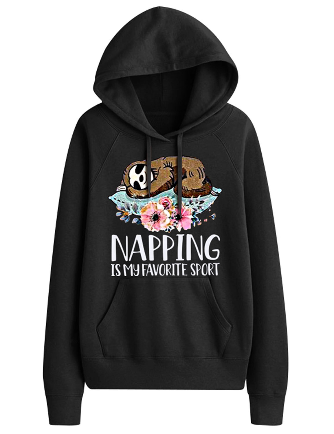 nappingismyfavoritesport树懒彩图连帽卫衣速卖通