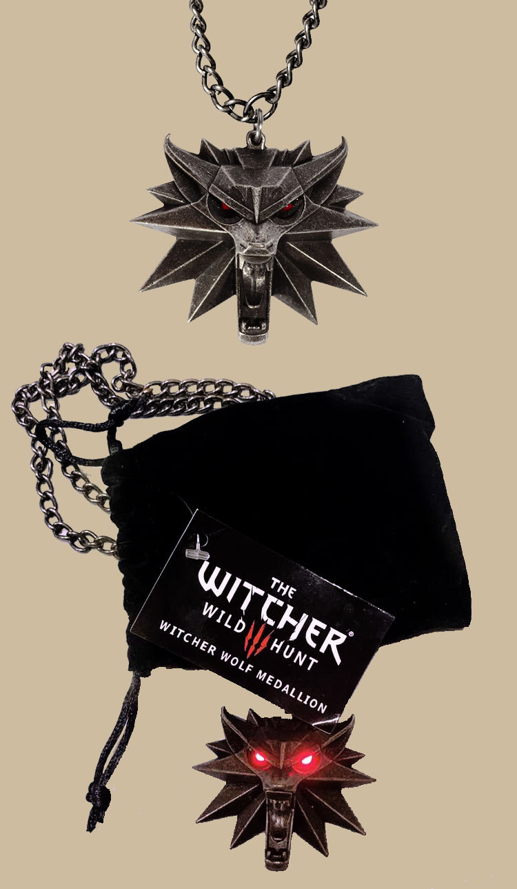 巫师3led发光狼头项链游戏周边徽章witcher巫师吊坠挂件巫师勋章