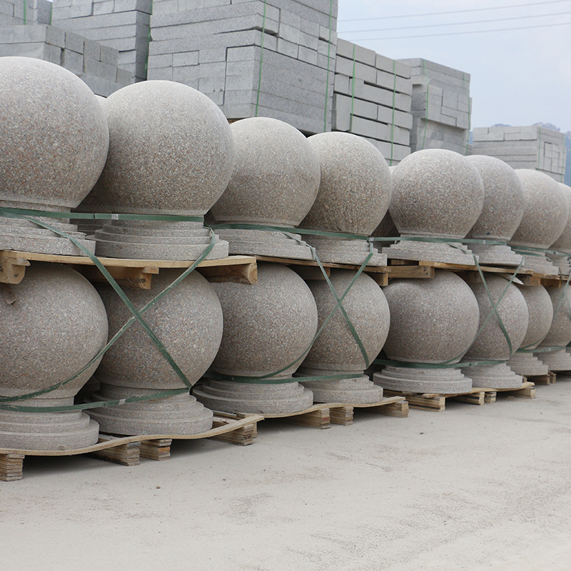 小区花岗岩隔离圆球形 阻车石墩 路障石球 500尺寸车止石图片