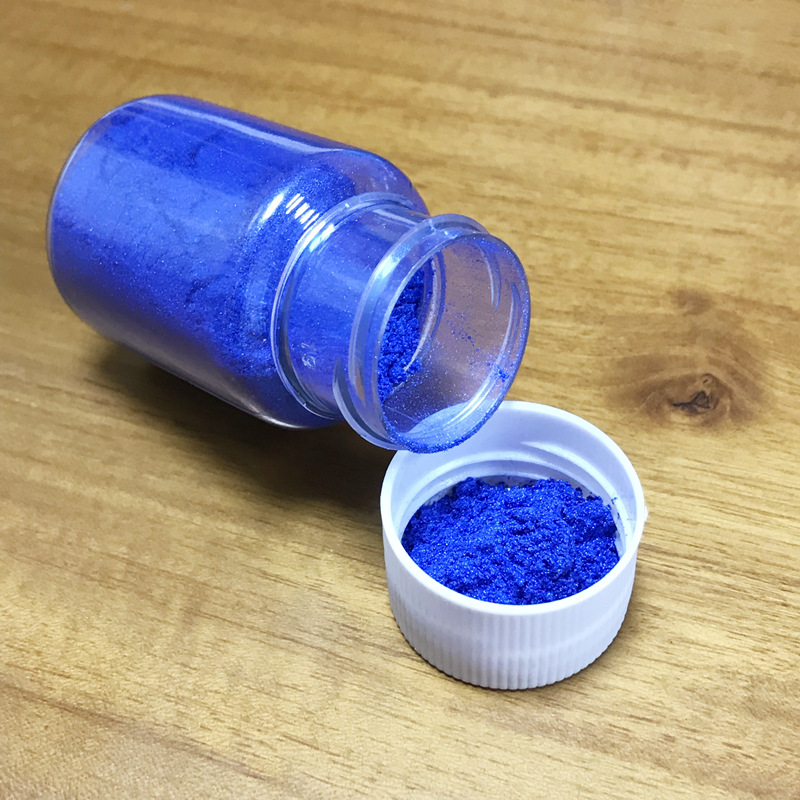 厂家直销20色蓝色之星珠光粉云母粉套装河流桌工艺宝蓝颜料100克