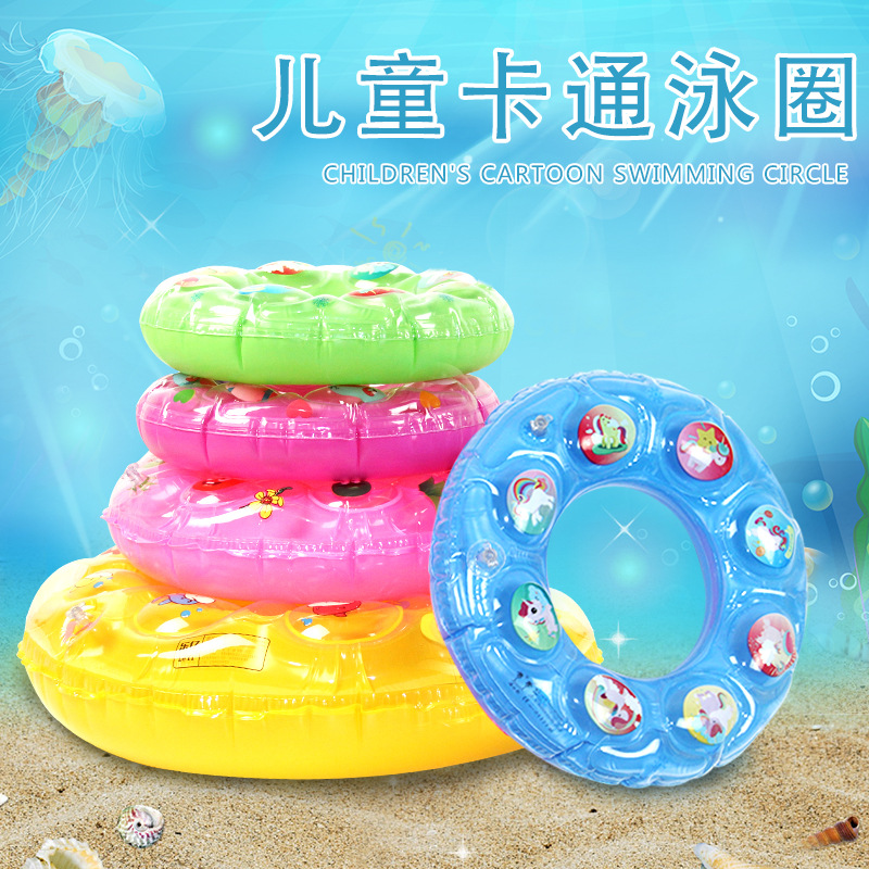 Thickened Inverted Crystal Swimming Ring for 3-6-10 Years Old Baby Cartoon Underarm Ring for Boys and Girls Life-Saving Thickened Floating Ring