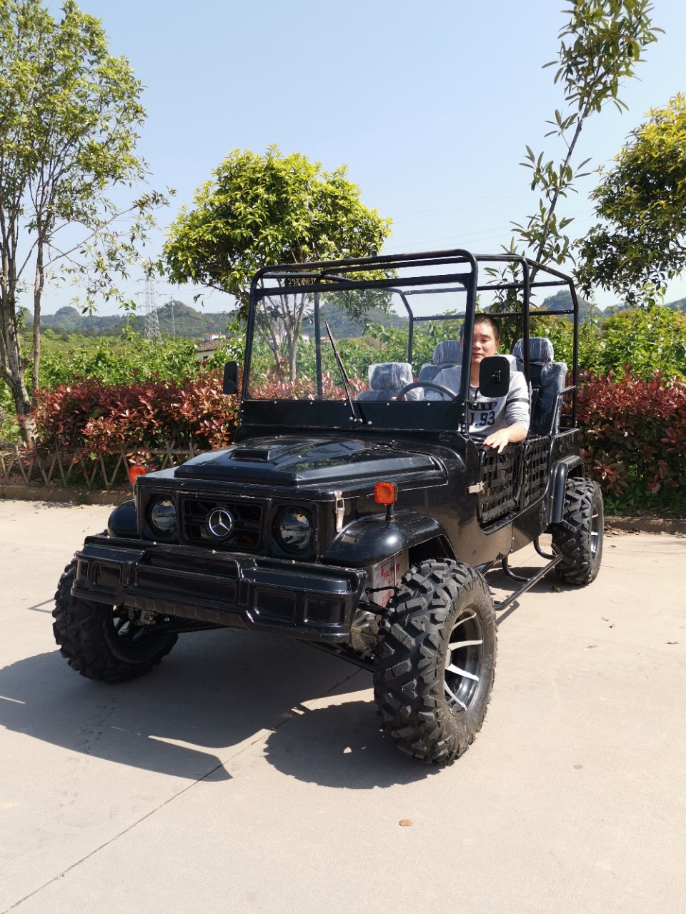 北极天 电动沙滩车四轮越野沙漠摩托车utv全封闭老年代步车方向盘