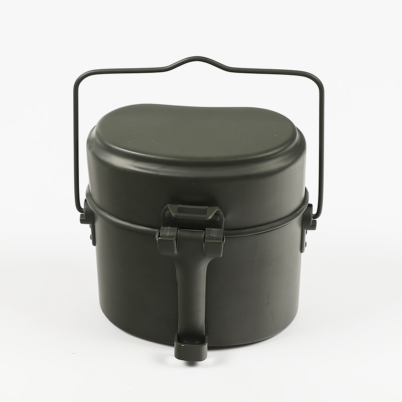 德式单兵户外野营饭盒三件套 可加热饭盒