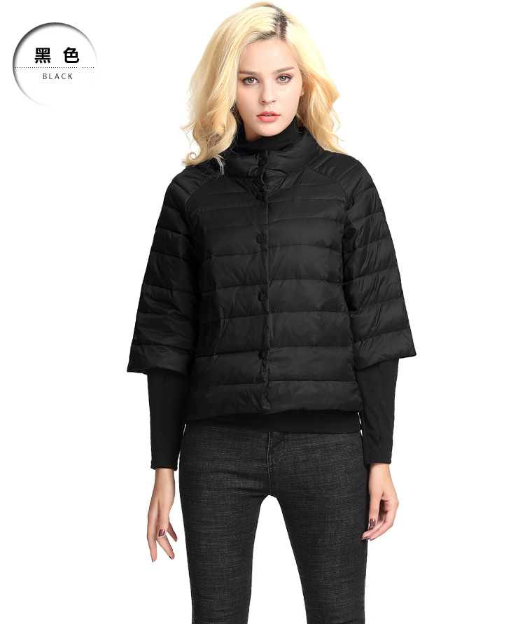 轻便羽绒服2020年新款女短款半袖七分袖中袖短袖白鸭绒外套冬装