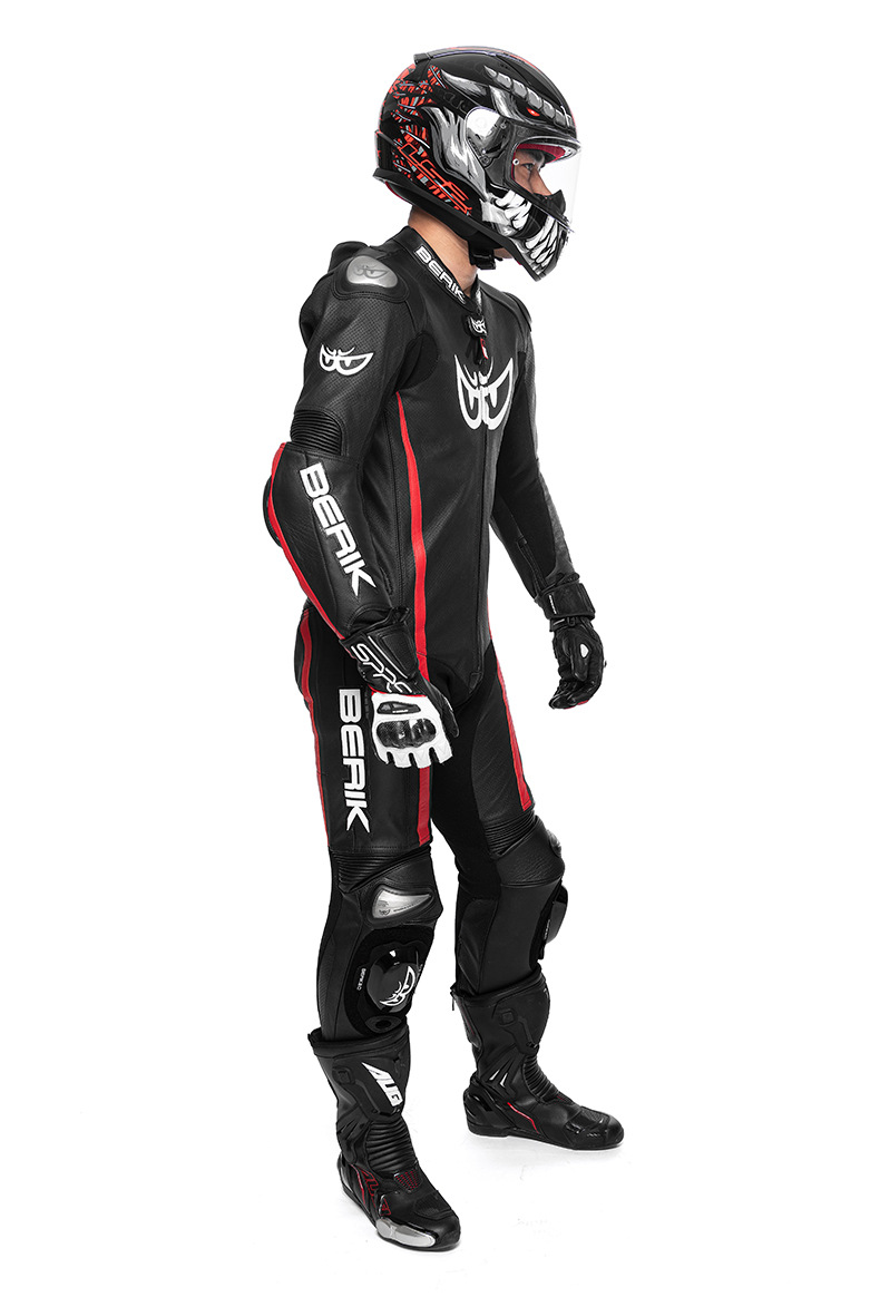 赛车个性连体皮衣牛皮竞技摩托车