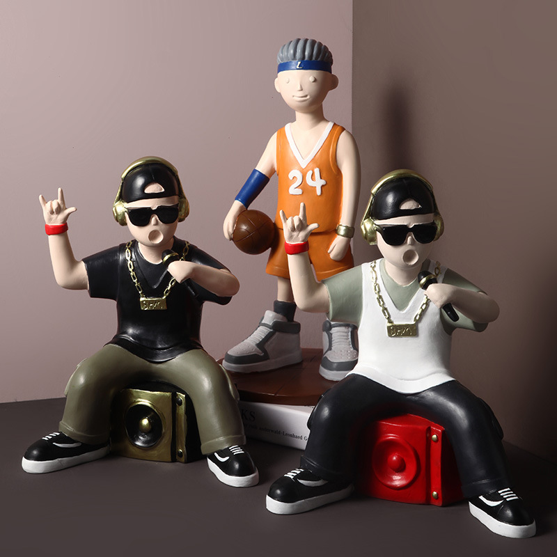 Creative Basketball Boy Figure Doll Decoration Resin Cartoon Doll Table Decoration Fun Birthday Gift