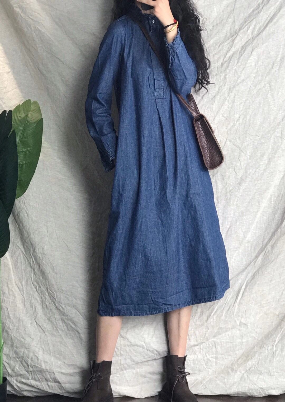 立领长袖牛仔连衣裙图片-海量高清立领长袖牛仔连衣裙图片大全 - 阿里