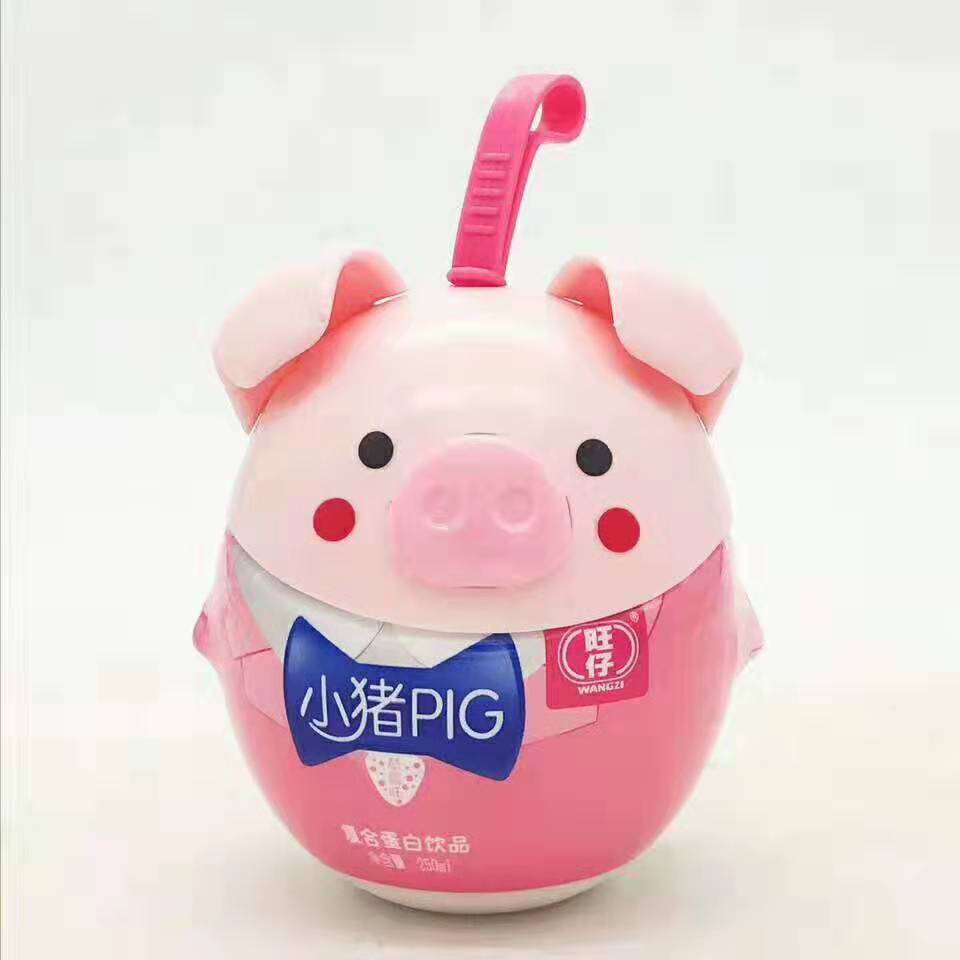 旺仔小猪pig黄桃原味草莓味复合儿童饮料可爱型饮品整箱250ml*20