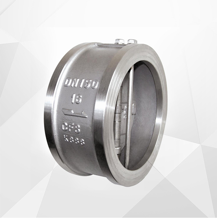 国标h76w对夹式 双瓣式止回阀 常压单向单瓣式 气动旋启式止回阀