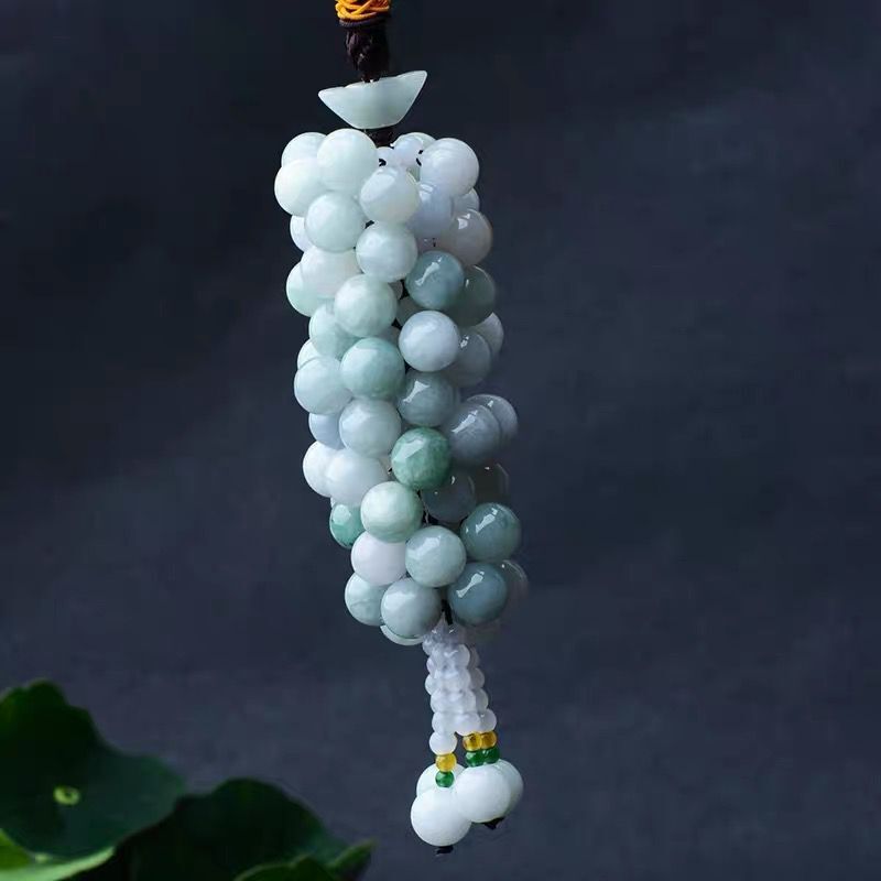 缅甸翡翠a货元宝苹果车挂汽车装饰品 保平安玉石车内挂饰文玩挂件