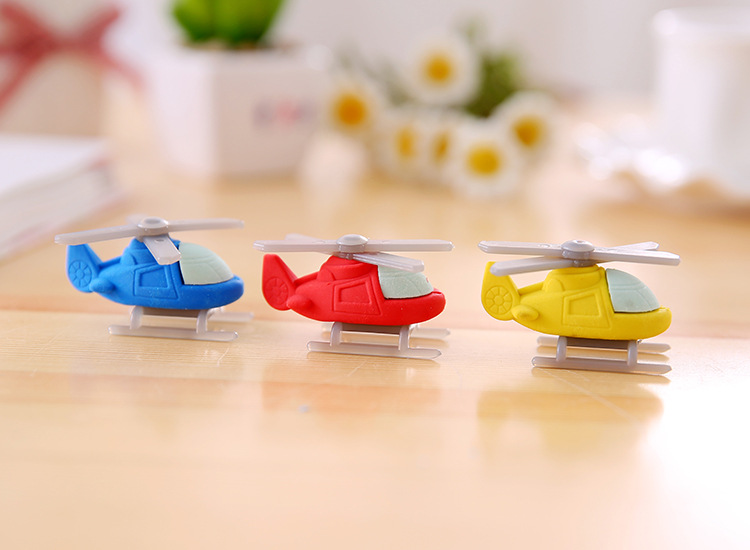 高思创意卡通直升飞机造型橡皮擦橡皮学生文具学习用品厂家批发