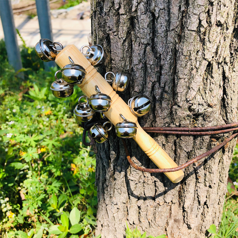 橡木13棒铃 儿童摇铃玩具 奥尔夫打击乐器散响类雪橇铃 一件代发