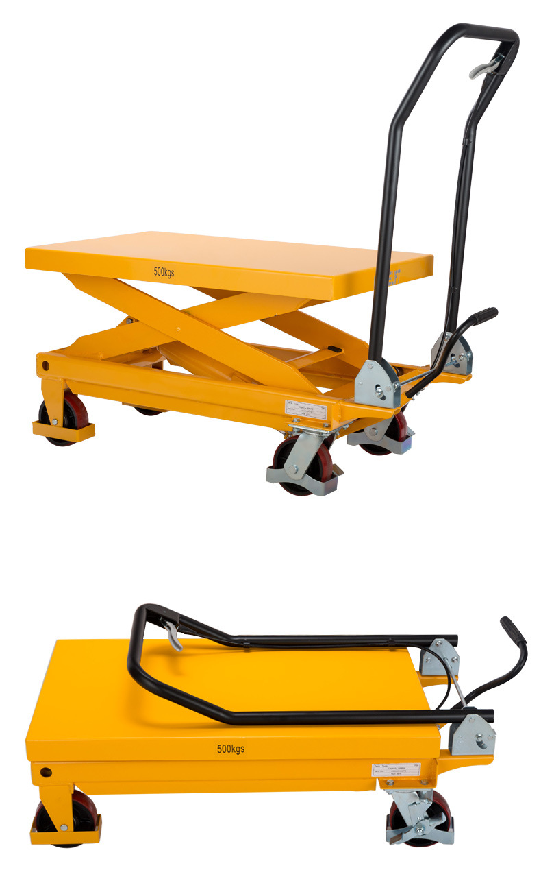 诺力手动液压手摇升降机升降平台车移动式模具升高平台叉车小型