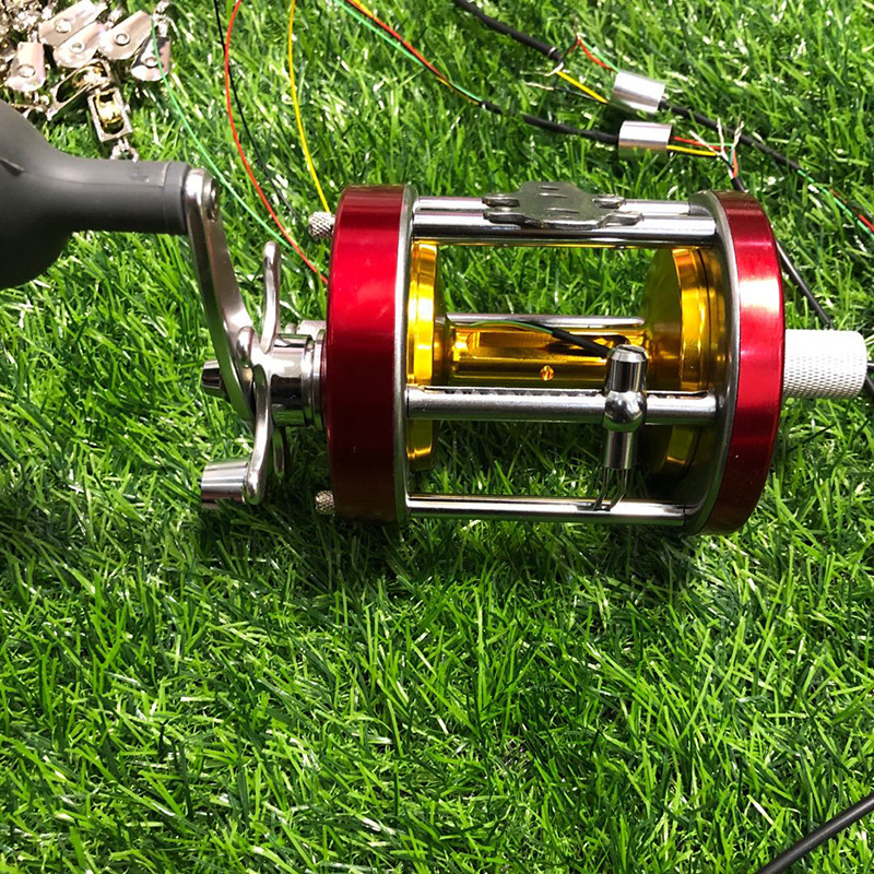 可视锚鱼轮鼓轮全金属明洋渔轮9000型金属鼓轮改装渔轮单轮