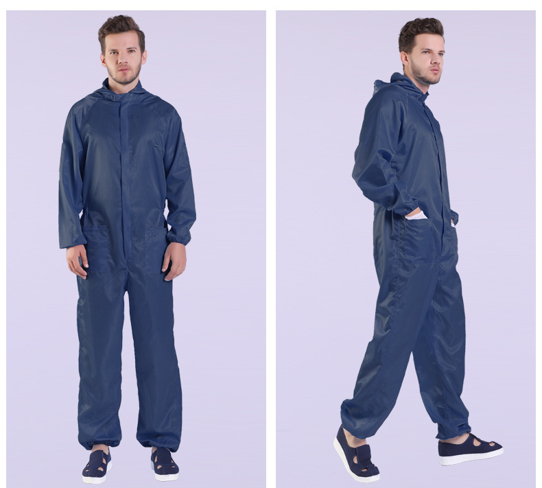 批发防静电衣服连帽连体加有口袋无尘车间防护喷漆食品厂工作服装