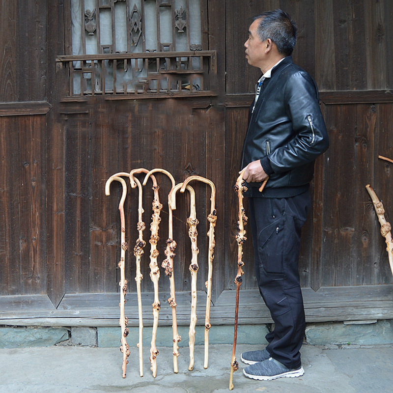 云南复古实木天然黑果木树瘤老人木拐杖防滑手杖木制拐棍藤木寿杖