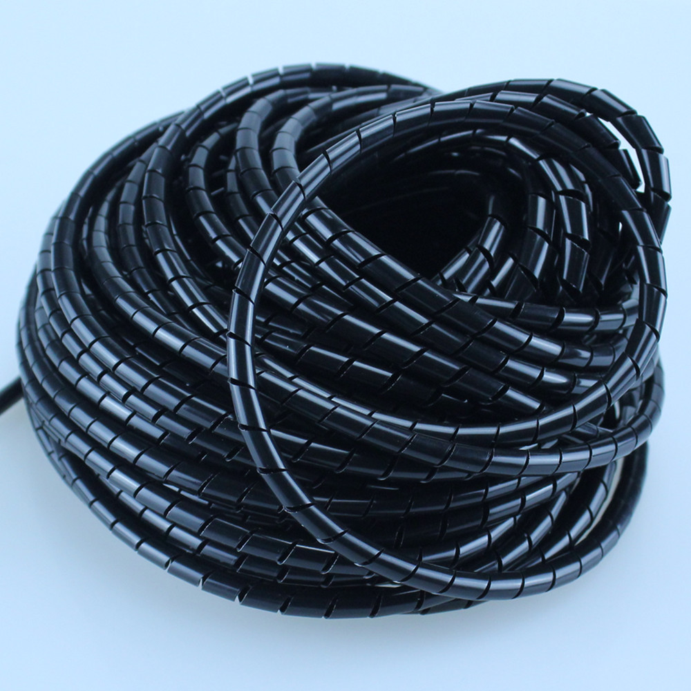 3mm-50mm电线缠绕管 包线管 绕线管 pe螺旋塑料缠绕带 黑色白色