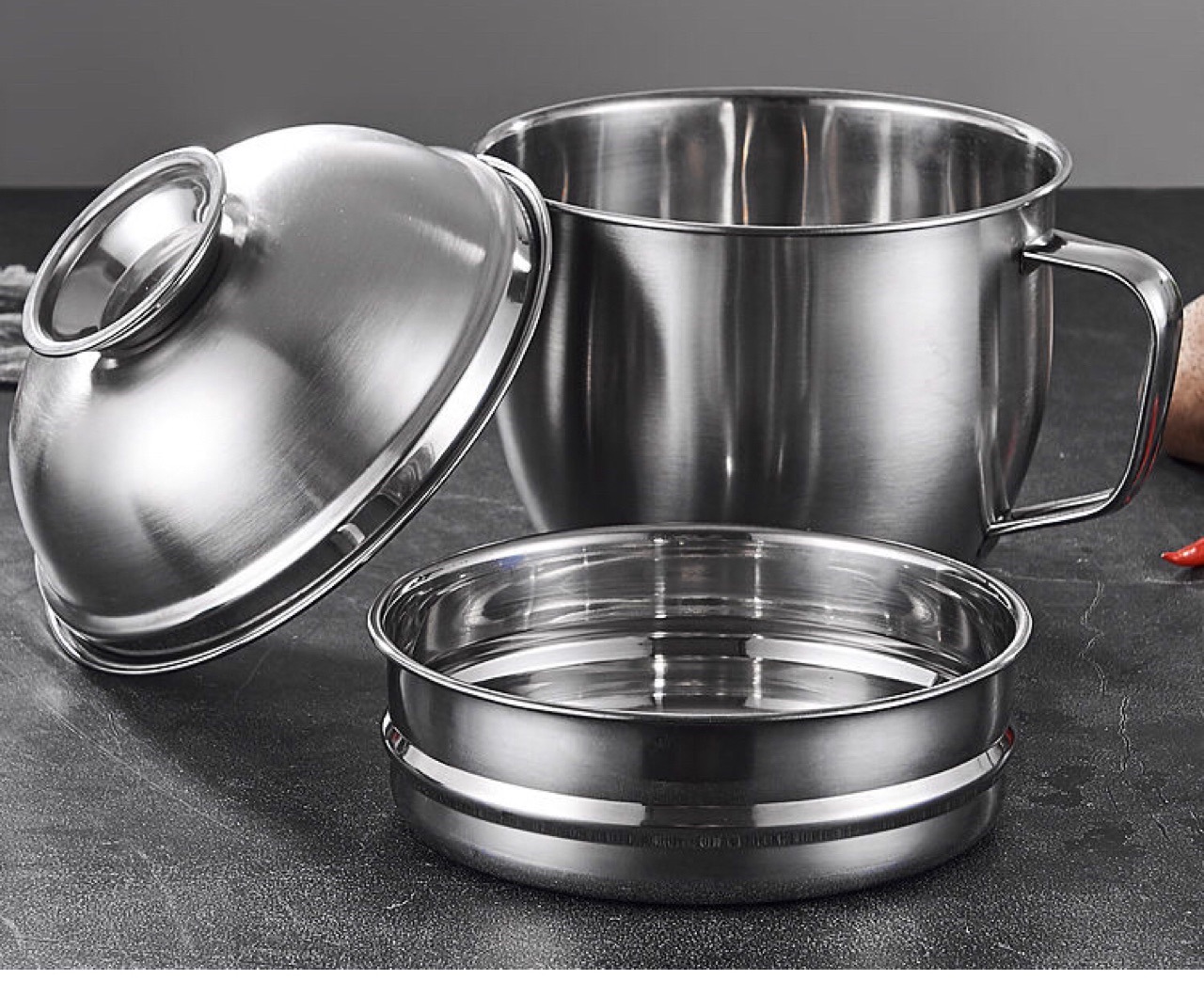 厂家直销不锈钢快餐杯304学生分格饭盒加厚加高泡面杯便当盒