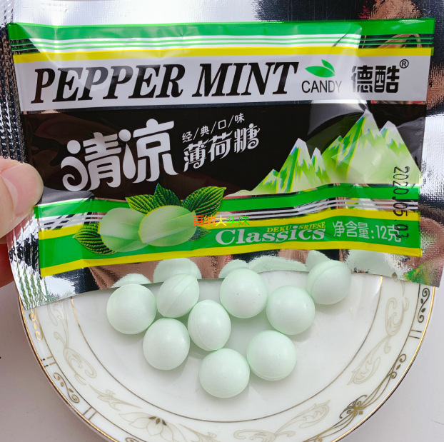 德酷清凉口味薄荷糖硬糖零食糖果1袋12g内约8粒左右夏日含1粒清爽