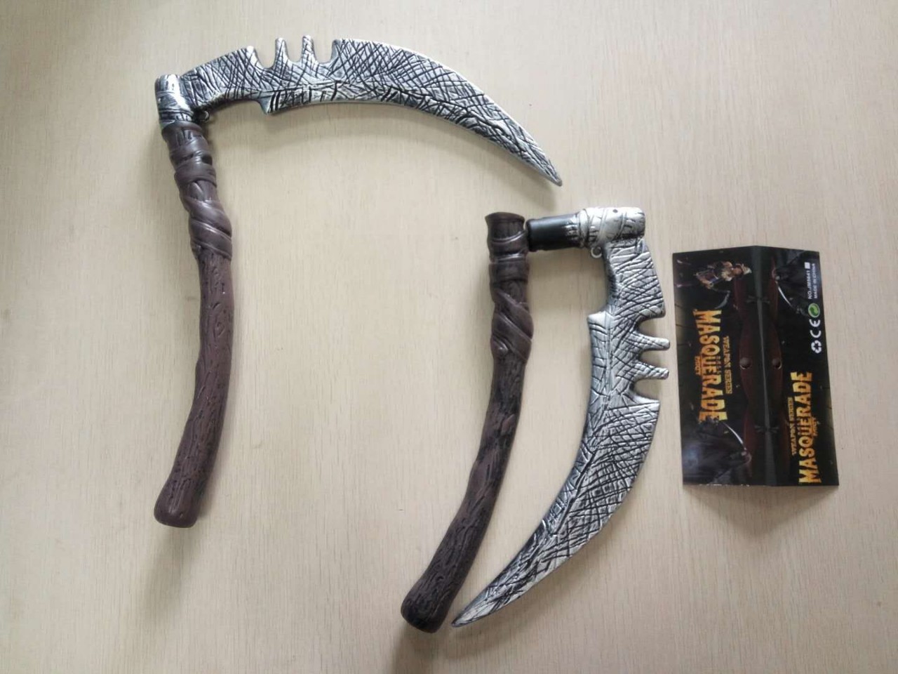 死神镰刀万圣节庆舞台表演塑料玩具道具古代武器弯钩镰兵器