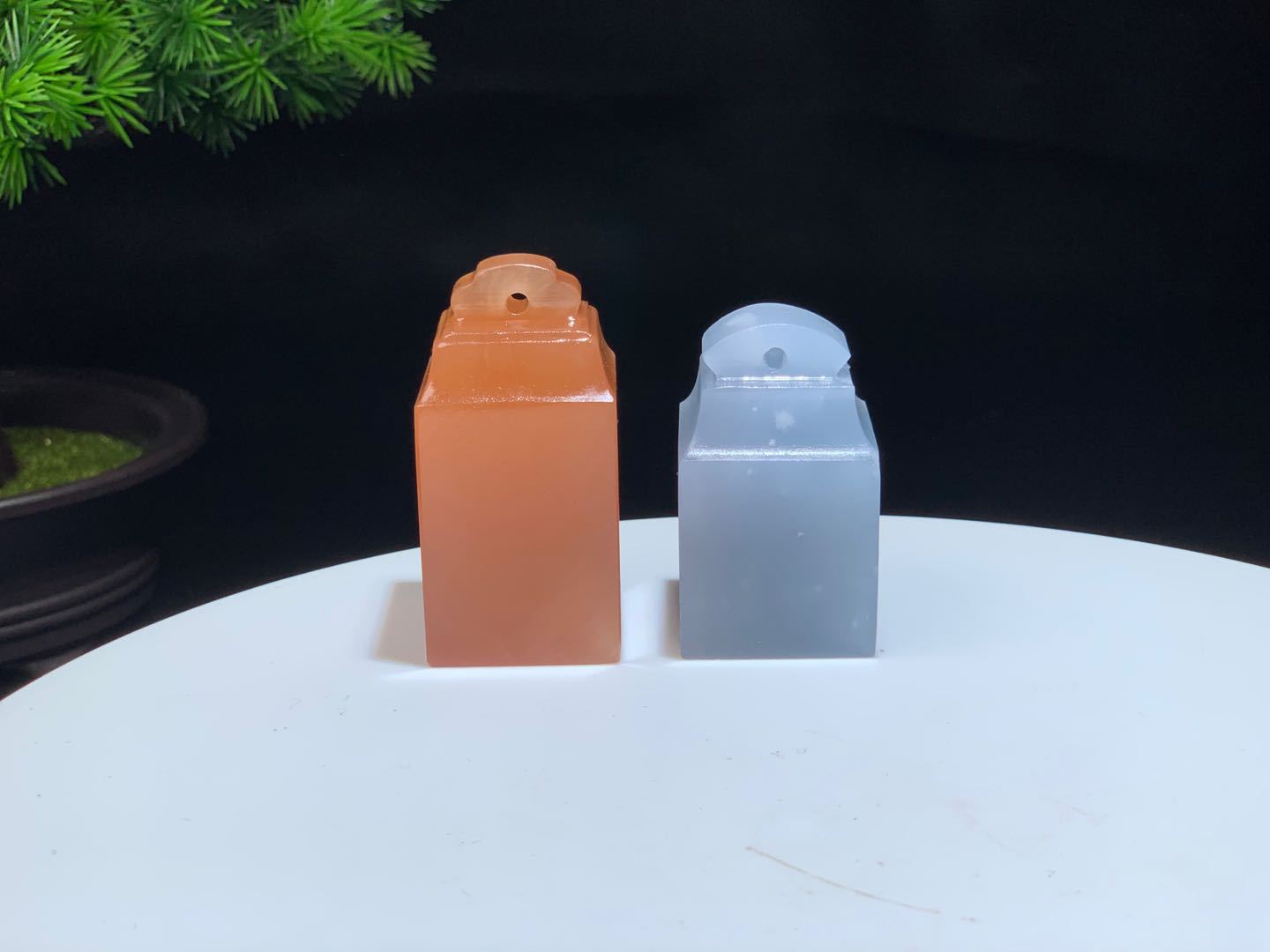 寿山石如意钮章青海冻石印章瓦片钮石头章篆刻章收藏章素章工艺品