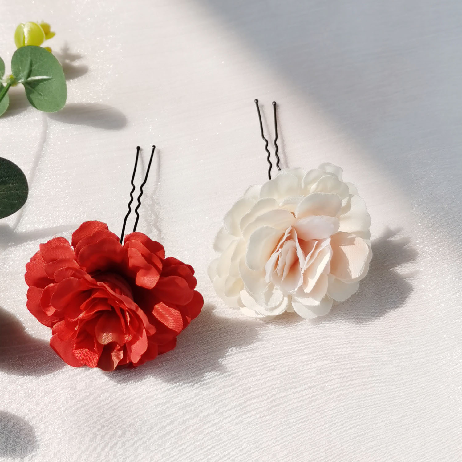 古风桔梗花钗汉服仙气花簪唐制绢花发饰古装演出摄影仿真花u型钗