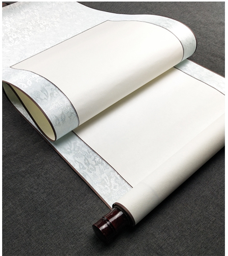 全绫精装裱空白画轴书法毛笔字创作国画挂轴卷轴立轴中堂批发定制