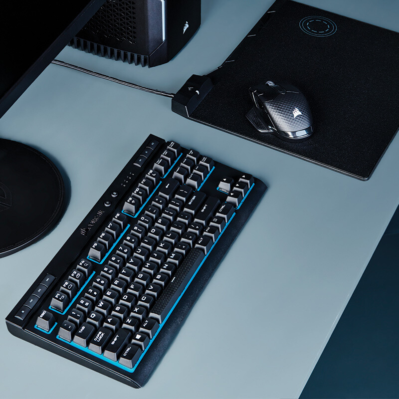美商海盗船k63 wireless 蓝光黑色青柚电竞游戏海盗船机械键盘