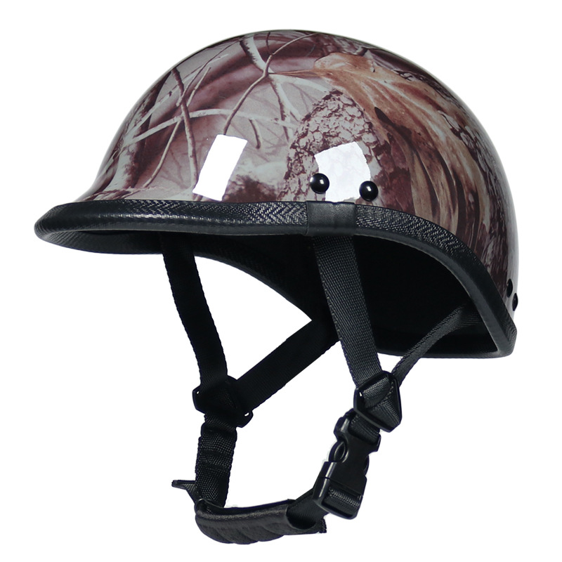 个性复古头盔摩托车太子盔成人男女通用款电动车摩托骑行头盔