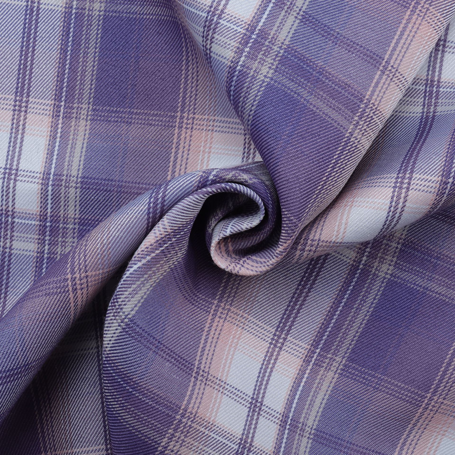 芋泥蛋糕 全涤色织斜纹紫色jk格裙箱包鞋帽领结lo裙装饰面料现货