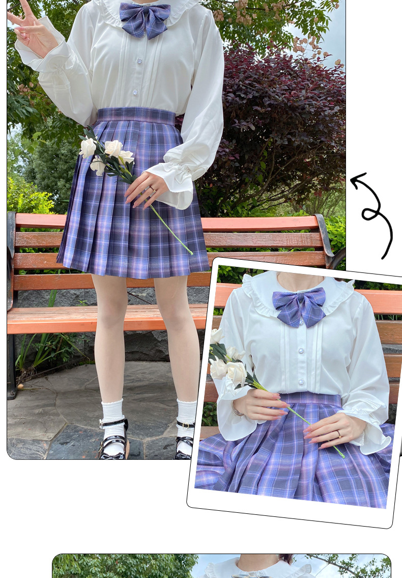 洛丽塔正版套装全套班服校服学院风女秋款百褶格裙日系正统定位线
